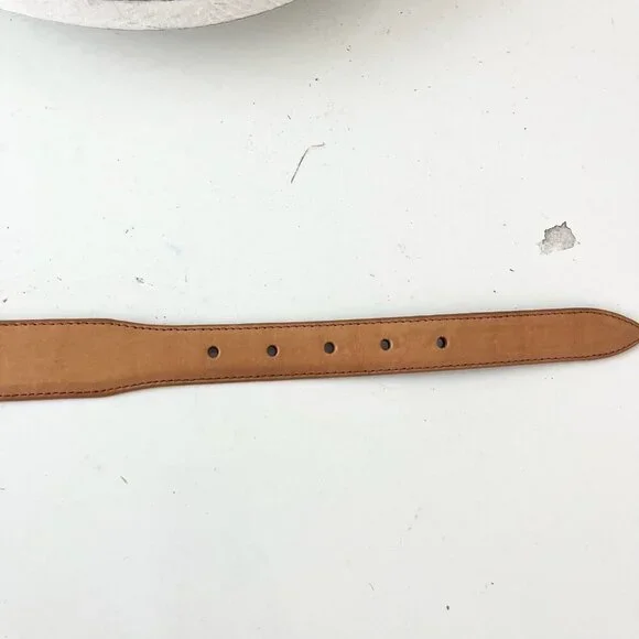 NEW Rod Patrick Boots Mens Western Belt 1.25" Sz 36 Tan Horse Leather Taper End - Picture 6 of 8